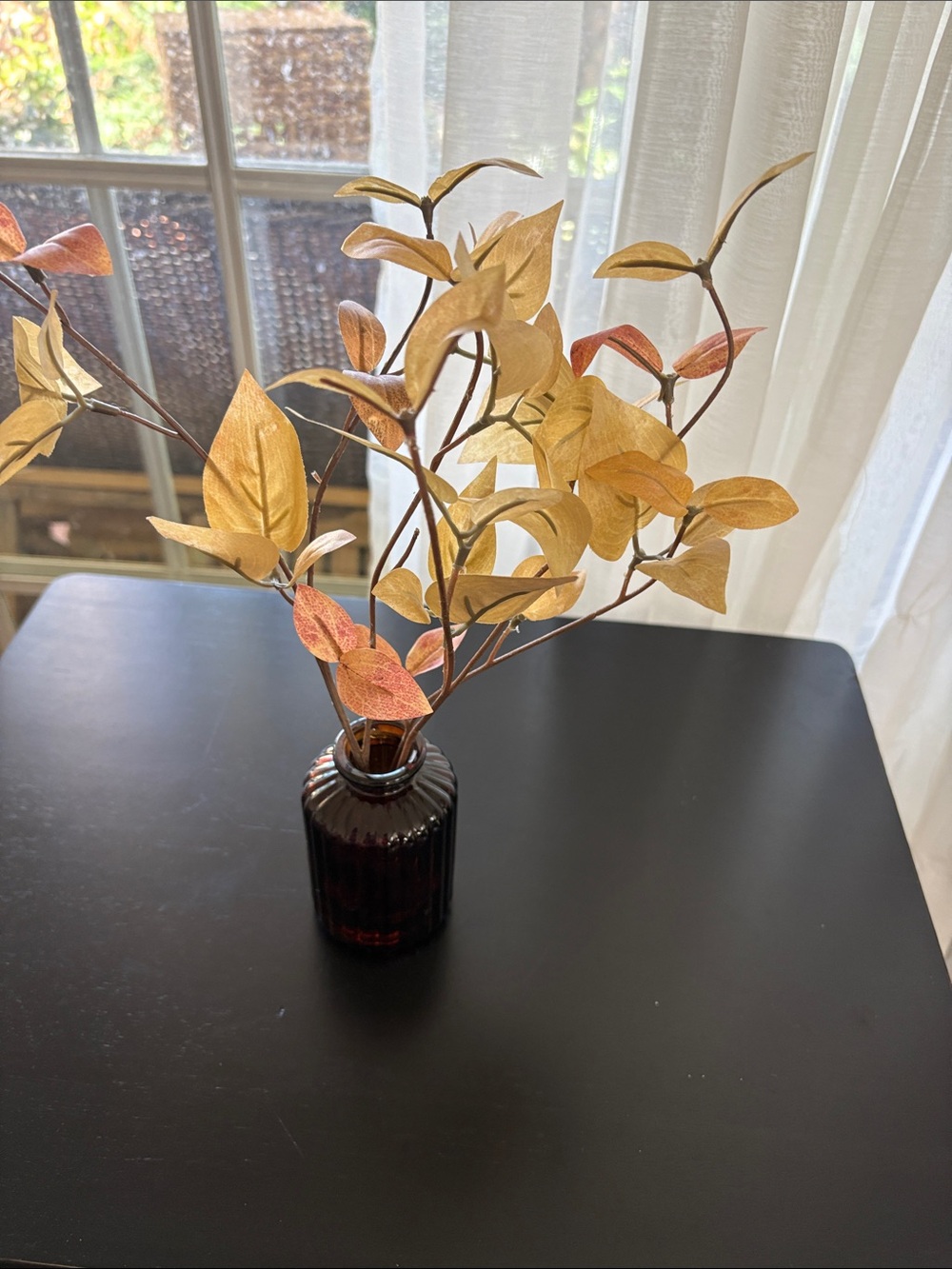 Faux Autumn Leaf Spray in Golden Yellow and Rust - Hearth and Home Fall 2025